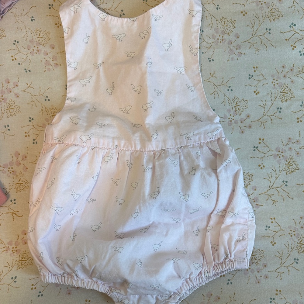 Jacadi Light Pink Baby Outfit with Bird Design